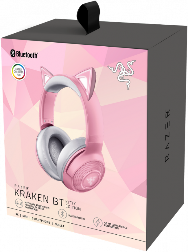 Гарнитура Razer Kraken BT - Kitty Edition - Quartz Razer Kraken BT Kitty Edition — для бизнеса и офиса Гарнитура Razer Kraken BT - Kitty Edition - Quartz Razer Kraken BT Kitty Edition — для бизнеса и офиса