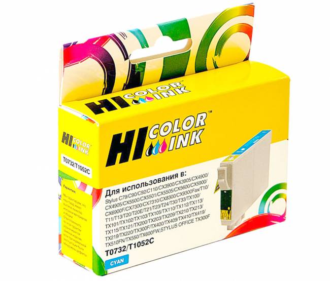 Картридж Hi-Black (HB-T0732) для Epson Stylus C79/C110/T40W/TX200/400/TX600FW, C — для бизнеса и офиса Картридж Hi-Black (HB-T0732) для Epson Stylus C79/C110/T40W/TX200/400/TX600FW, C — для бизнеса и офиса
