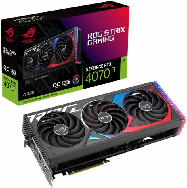 Видеокарта ASUS ROG-STRIX-RTX4070TI-O12G-GAM — для бизнеса и офиса Видеокарта ASUS ROG-STRIX-RTX4070TI-O12G-GAM — для бизнеса и офиса