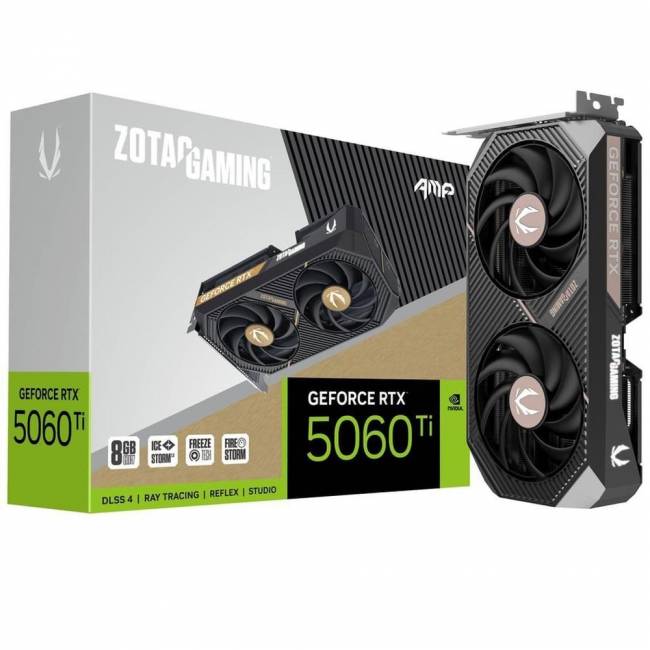 Видеокарта Zotac GAMING GeForce RTX 5060 Ti AMP 8Gb (ZT-B50610F-10M) — для бизнеса и офиса Видеокарта Zotac GAMING GeForce RTX 5060 Ti AMP 8Gb (ZT-B50610F-10M) — для бизнеса и офиса