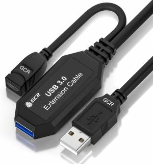 GCR Удлинитель активный 7.5m USB 3.0, AM/AF, OD:5.0mm, черный, с усилителем сигнала, доп.питание micro, 44-050605 Greenconnect USB 3.2 Type-AM - USB 3.2 Type-AF