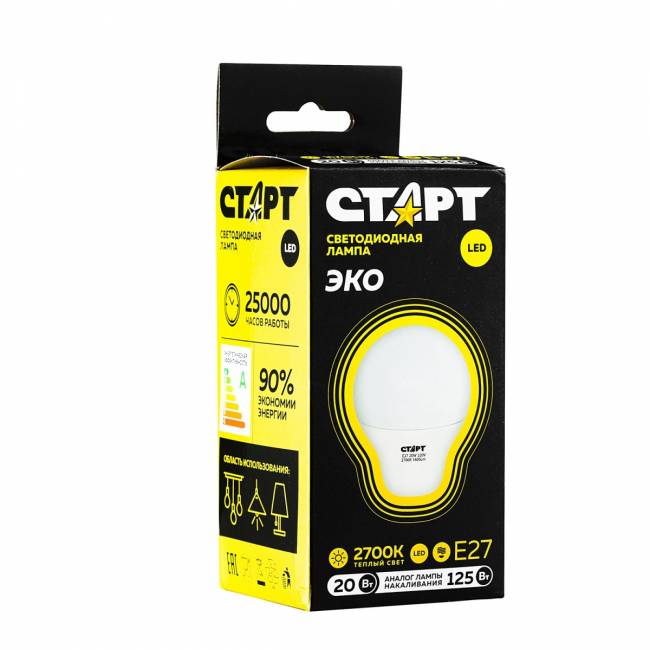 Лампа светодиодная СТАРТ груша E27 20W 3000К Лампа светодиодная СТАРТ груша E27 20W 3000К — для бизнеса и офиса Лампа светодиодная СТАРТ груша E27 20W 3000К Лампа светодиодная СТАРТ груша E27 20W 3000К — для бизнеса и офиса