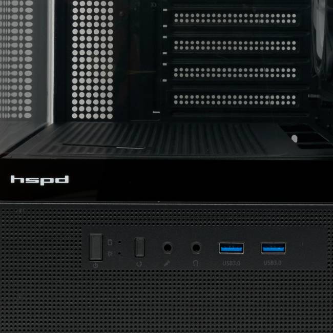 Корпус без блока питания HSPD F710-TGBK-ARGB — для бизнеса и офиса Корпус без блока питания HSPD F710-TGBK-ARGB — для бизнеса и офиса