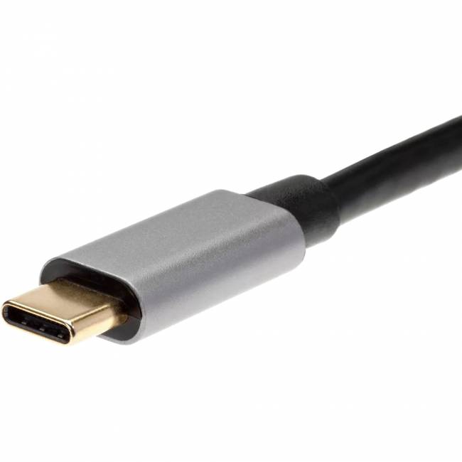 Aдаптер USB 3.1 Type-Cm --> DP(f) 4K@60Hz, Alum Shell, iOpen (Aopen/Qust) <ACU422MB> Адаптер-переходник AOpen/Qust USB 3.1 Type C M/DisplayPort F (ACU422MB) — для бизнеса и офиса