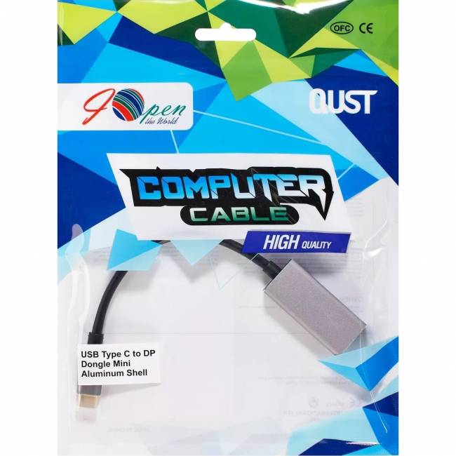 Aдаптер USB 3.1 Type-Cm --> DP(f) 4K@60Hz, Alum Shell, iOpen (Aopen/Qust) <ACU422MB> Адаптер-переходник AOpen/Qust USB 3.1 Type C M/DisplayPort F (ACU422MB) — для бизнеса и офиса