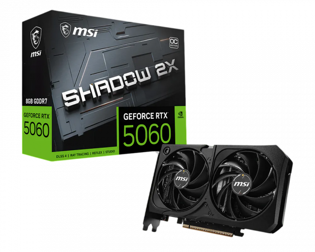 Видеокарта MSI RTX 5060 8G SHADOW 2X OC MAX — для бизнеса и офиса Видеокарта MSI RTX 5060 8G SHADOW 2X OC MAX — для бизнеса и офиса