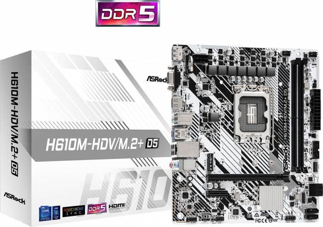 Материнская плата ASRock H610M-HDV/M.2+ D5 — для бизнеса и офиса