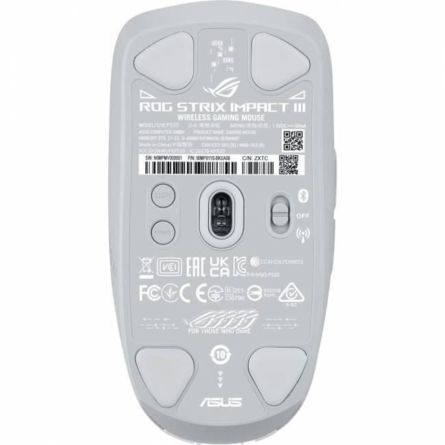 Мышь ASUS P520 ROG STRIX IMPACT III WL/WHT ASUS P520 ROG STRIX IMPACT III WL/WHT (90MP03D0-BMUA10) — для бизнеса и офиса Мышь ASUS P520 ROG STRIX IMPACT III WL/WHT ASUS P520 ROG STRIX IMPACT III WL/WHT (90MP03D0-BMUA10) — для бизнеса и офиса