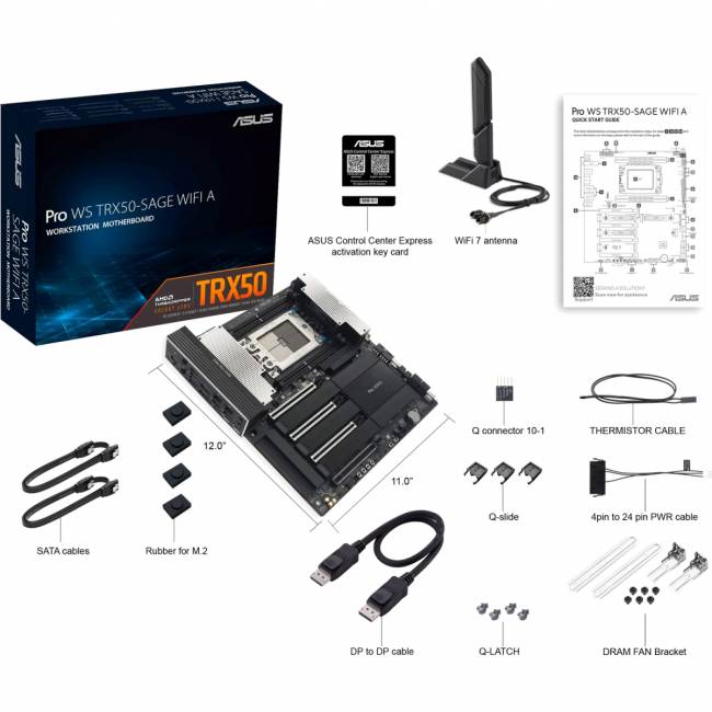 Материнская плата ASUS PRO WS TRX50-SAGE WIFI A (90MB1LE0-M0EAY0) — для бизнеса и офиса Материнская плата ASUS PRO WS TRX50-SAGE WIFI A (90MB1LE0-M0EAY0) — для бизнеса и офиса