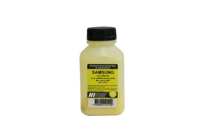Тонер Hi-Black для Samsung CLP-300/310/CLX-3160FN/Xerox 6110, Y, 45 г, банка — для бизнеса и офиса Тонер Hi-Black для Samsung CLP-300/310/CLX-3160FN/Xerox 6110, Y, 45 г, банка — для бизнеса и офиса