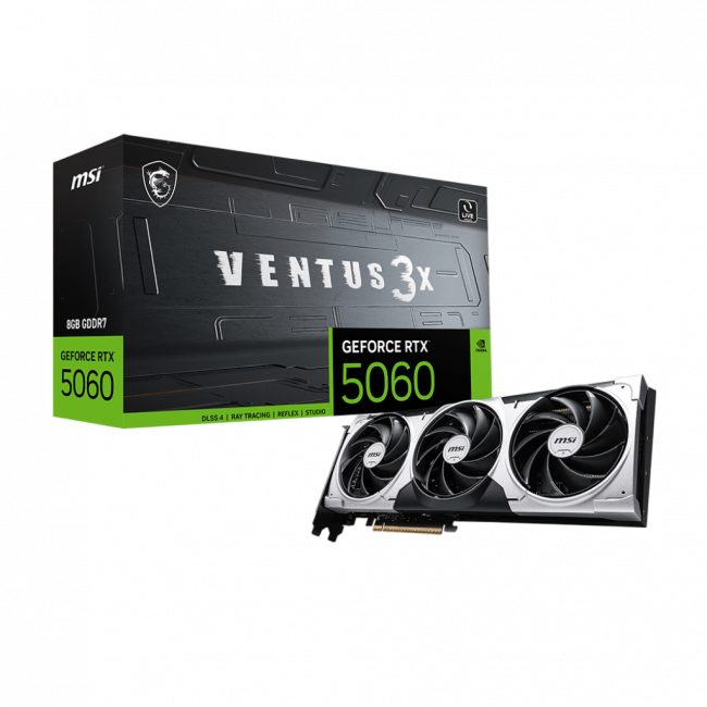 Видеокарта MSI GeForce RTX 5060 8G VENTUS 3X — для бизнеса и офиса Видеокарта MSI GeForce RTX 5060 8G VENTUS 3X — для бизнеса и офиса