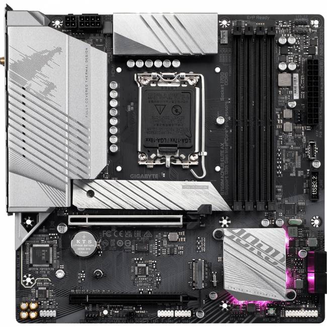 Материнская плата GigaByte B760M AORUS ELITE AX — для бизнеса и офиса Материнская плата GigaByte B760M AORUS ELITE AX — для бизнеса и офиса