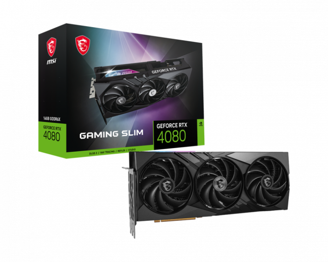 Видеокарта MSI GeForce RTX 4080 16GB GAMING SLIM — для бизнеса и офиса Видеокарта MSI GeForce RTX 4080 16GB GAMING SLIM — для бизнеса и офиса