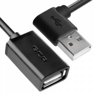 GCR Удлинитель 0.15m USB AM угловой/AF, черный, 28/28 AWG, морозостойкий, GCR-AUEC6M-0.15m Удлинитель Greenconnect 0.15 м (GCR-AUEC6M-0.15m)