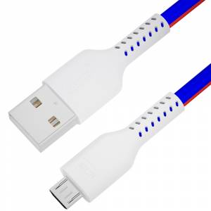 GCR QC Кабель 1.0m MicroUSB, быстрая зарядка, ТРИКОЛОР Россия, белый ПВХ, 28/24 AWG, GCR-54973 Greenconnect GCR-54973