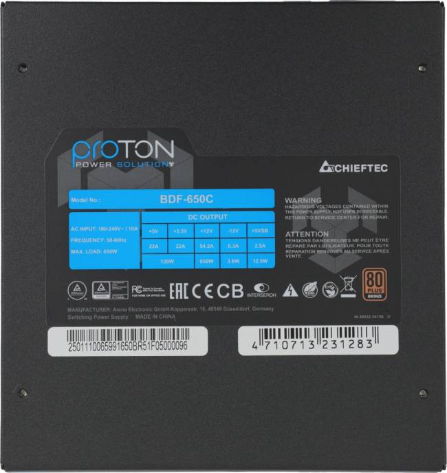 Блок питания Chieftec BDF-650C — для бизнеса и офиса Блок питания Chieftec BDF-650C — для бизнеса и офиса