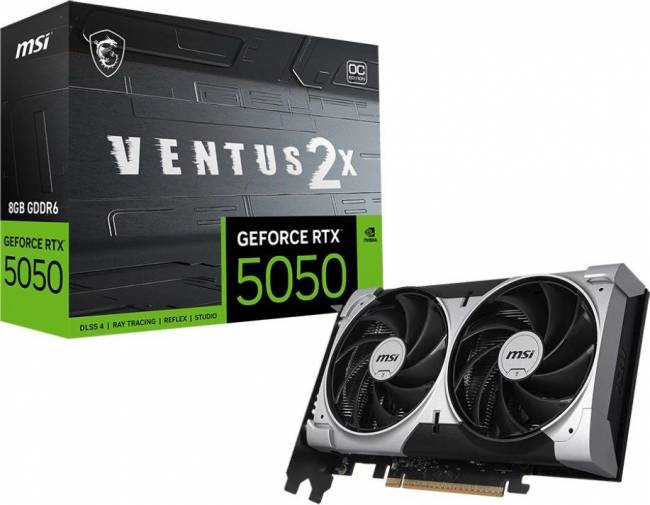 Видеокарта MSI RTX 5050 8G VENTUS 2X OC — для бизнеса и офиса Видеокарта MSI RTX 5050 8G VENTUS 2X OC — для бизнеса и офиса