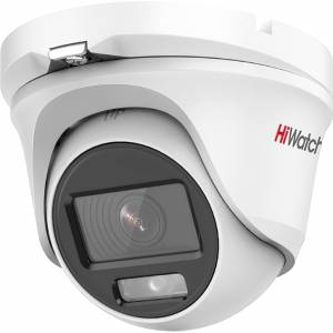 2Мп уличная купольная HD-TVI камера с LED-подсветкой до 20м и технологией ColorVu, 1/3" CMOS, f=2.8мм, мех. ИК-фильтр, 0.001 Лк@F1.0, DWDR, HLC, 3D DNR, LED, HD-TVI/AHD/CVI/CVBS, IP66, -40 +60°С, 12В DC±25%, 2,4Вт Камера видеонаблюдения HD-TVI уличная HIW