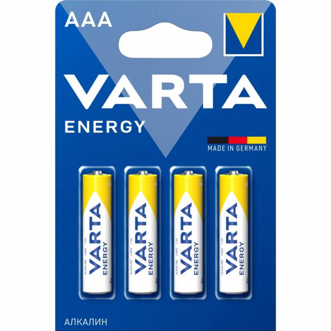 Батарейка Varta ENERGY LR03 AAA BL4 Alkaline 1.5V (4103) (4/40/200) (4 шт.) Varta ENERGY LR03 AAA (04103213414) — для бизнеса и офиса Батарейка Varta ENERGY LR03 AAA BL4 Alkaline 1.5V (4103) (4/40/200) (4 шт.) Varta ENERGY LR03 AAA (04103213414) — для бизнеса и офиса
