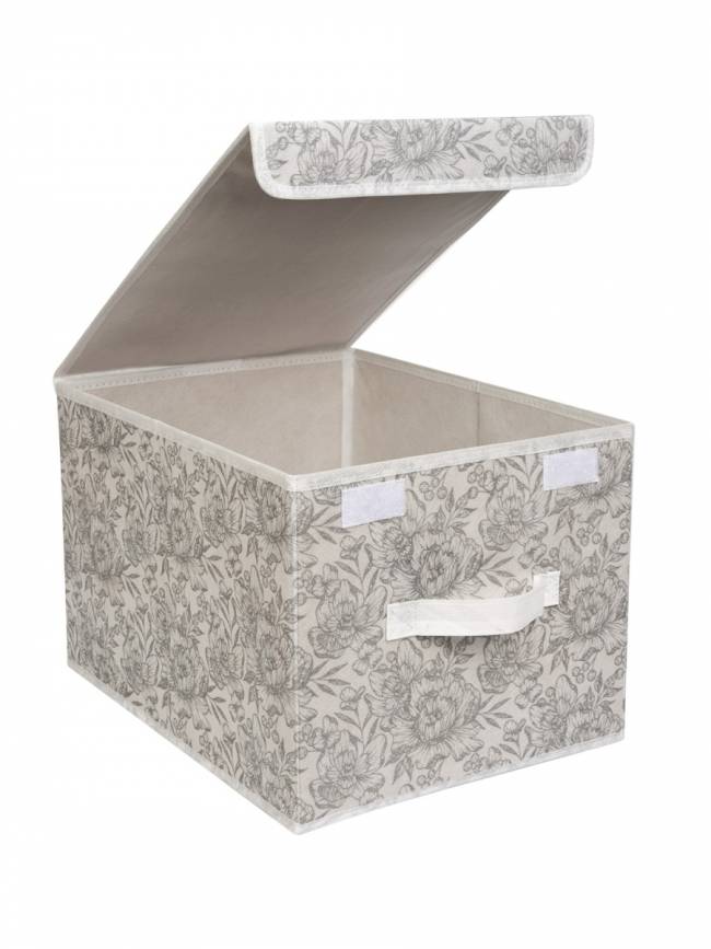 Короб для хранения Короб для хранения Grey Flower 30х40x25 — для бизнеса и офиса Короб для хранения Короб для хранения Grey Flower 30х40x25 — для бизнеса и офиса