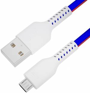 GCR QC Кабель 0.5m MicroUSB, быстрая зарядка, ТРИКОЛОР Россия, белый ПВХ, 28/24 AWG, GCR-54972 Greenconnect GCR-54972