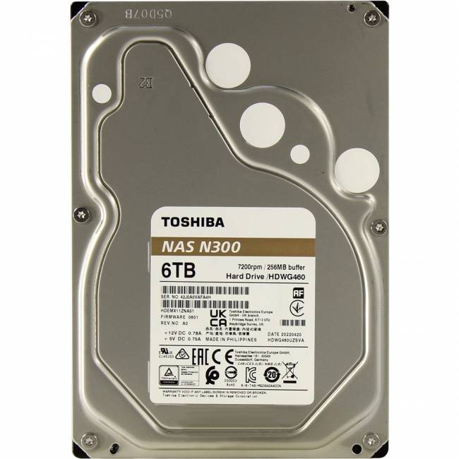 Жесткий диск Toshiba N300 NAS 6TB (HDWG460UZSVA) — для бизнеса и офиса Жесткий диск Toshiba N300 NAS 6TB (HDWG460UZSVA) — для бизнеса и офиса