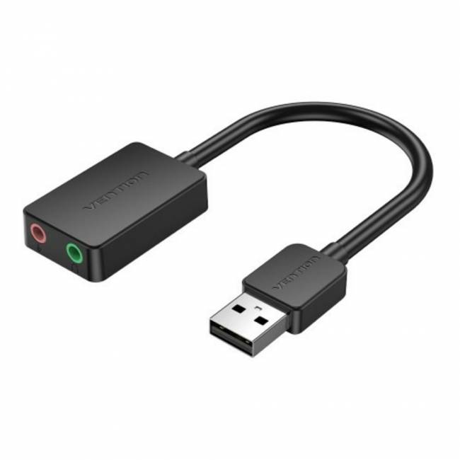 Внешняя звуковая карта Vention USB Черная, шт. Vention CDYB0 — для бизнеса и офиса Внешняя звуковая карта Vention USB Черная, шт. Vention CDYB0 — для бизнеса и офиса