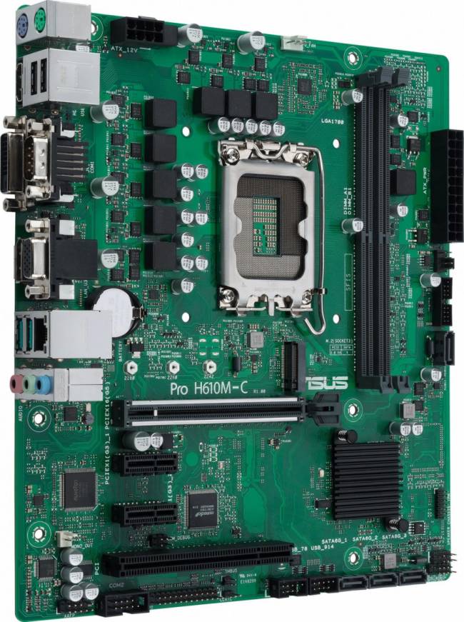 Материнская плата ASUS PRO H610M-C-CSM — для бизнеса и офиса Материнская плата ASUS PRO H610M-C-CSM — для бизнеса и офиса