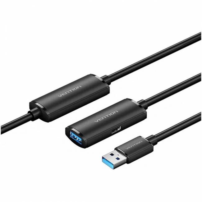 Активный кабель-удлинитель Vention USB 3.0 AM/AF с усилителем - 10м Черный Активный кабель-удлинитель Vention CBMBL USB 3.0 AM/AF с усилителем - 10м — для бизнеса и офиса
