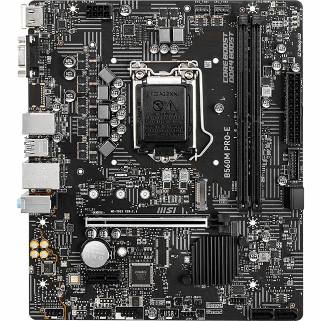 Материнская плата MSI B560M PRO-E — для бизнеса и офиса Материнская плата MSI B560M PRO-E — для бизнеса и офиса