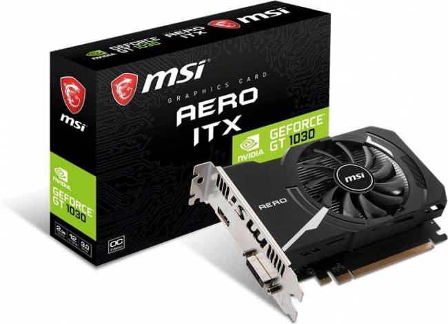 Видеокарта MSI GT 1030 AERO ITX 2GD4 OC — для бизнеса и офиса Видеокарта MSI GT 1030 AERO ITX 2GD4 OC — для бизнеса и офиса