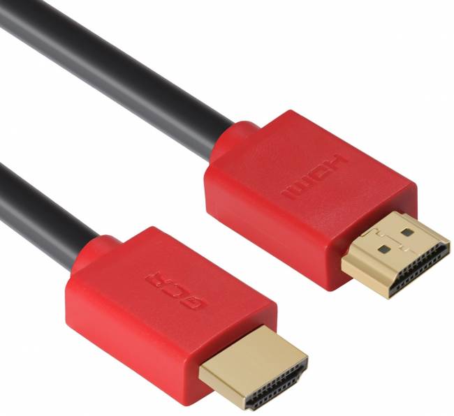 Greenconnect Кабель 0.3m HDMI версия 2.0, HDR 4:2:2, Ultra HD, 4K 60 fps 60Hz/5K*30Hz, 3D, AUDIO, 18.0 Гбит/с, 28/28 AWG, OD7.3mm, тройной экран, черный, красные коннекторы, GCR-HM451-0.3m Greenconnect HDMI (m) - HDMI (m) 0.3м — для бизнеса и офиса Greenconnect Кабель 0.3m HDMI версия 2.0, HDR 4:2:2, Ultra HD, 4K 60 fps 60Hz/5K*30Hz, 3D, AUDIO, 18.0 Гбит/с, 28/28 AWG, OD7.3mm, тройной экран, черный, красные коннекторы, GCR-HM451-0.3m Greenconnect HDMI (m) - HDMI (m) 0.3м — для бизнеса и офиса