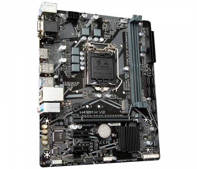 Материнская плата Gigabyte H410M H V2 (rev. 1.0) — для бизнеса и офиса Материнская плата Gigabyte H410M H V2 (rev. 1.0) — для бизнеса и офиса
