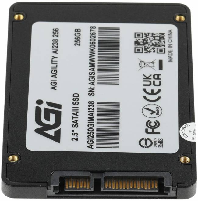 Накопитель SSD AGI TECHNOLOGY CO., LTD AGI250GIMAI238-CB — для бизнеса и офиса Накопитель SSD AGI TECHNOLOGY CO., LTD AGI250GIMAI238-CB — для бизнеса и офиса