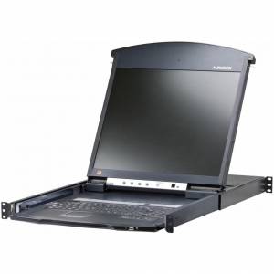 Переключатель консоли электронный KL1516AiM-AXA-RG, 16 портов PS/2, ж/к экран 17", клав. рус/лат.(Макс. разрешение 1280*1024, макс.частота верт. развертки 75Hz, зерно 0.264*0.264мм, якрость 300кд/м2) c IP доступом ATEN KL1516AiMR