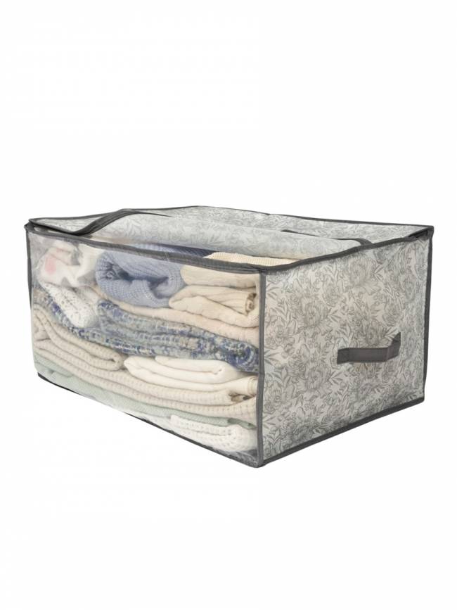 Короб для хранения Короб для хранения Grey Flower 60х50х35 — для бизнеса и офиса Короб для хранения Короб для хранения Grey Flower 60х50х35 — для бизнеса и офиса