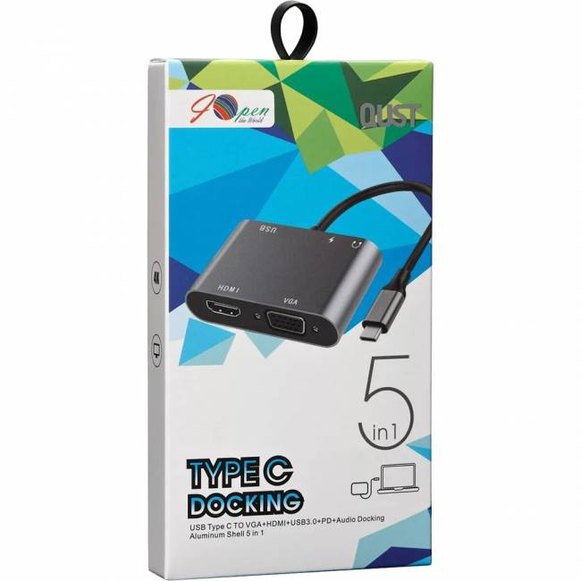 Адаптер USB Type-Cm-->VGA, HDMI 4k*30Hz, USB3.0, PD, Audio, iOpen (Aopen/Qust)<ACU4511> Адаптер-переходник AOpen/Qust USB 3.1 Type C M/HDMI F/VGA F/USB 3.0 Type A F/Jack 3.5 mm F (ACU4511) — для бизнеса и офиса Адаптер USB Type-Cm-->VGA, HDMI 4k*30Hz, USB3.0, PD, Audio, iOpen (Aopen/Qust)<ACU4511> Адаптер-переходник AOpen/Qust USB 3.1 Type C M/HDMI F/VGA F/USB 3.0 Type A F/Jack 3.5 mm F (ACU4511) — для бизнеса и офиса
