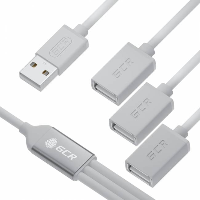 GCR USB Hub 2.0 на 3 порта, 1.2m, гибкий, AM / 3 х AF, белый, GCR-53356 Greenconnect USB 2.0 Type-AM - 3 x USB 2.0 Type-AF 1.2 m — для бизнеса и офиса GCR USB Hub 2.0 на 3 порта, 1.2m, гибкий, AM / 3 х AF, белый, GCR-53356 Greenconnect USB 2.0 Type-AM - 3 x USB 2.0 Type-AF 1.2 m — для бизнеса и офиса