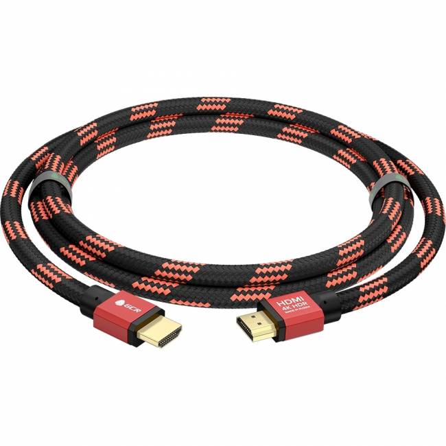 GCR Кабель PROF 2.0m HDMI 2.0, BICOLOR ECO Soft капрон, AL корпус красный, HDR 4:2:2, Ultra HD, 4K 60 fps 60Hz/5K*30Hz, 3D, AUDIO, 18.0 Гбит/с, 28AWG, GCR-54508 Greenconnect GCR-54508 — для бизнеса и офиса