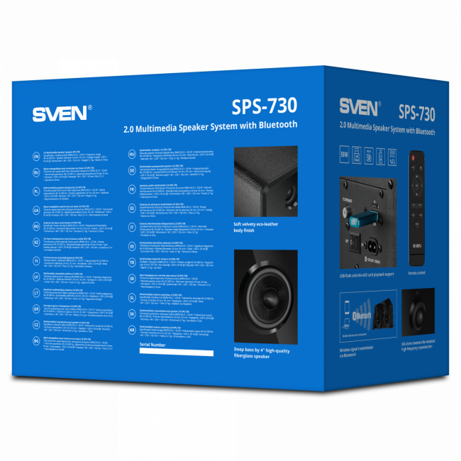 АС 2.0 SVEN SPS-730, черный (50 Вт, Bluetooth, пульт, USB, microSD) Sven SV-021177 — для бизнеса и офиса АС 2.0 SVEN SPS-730, черный (50 Вт, Bluetooth, пульт, USB, microSD) Sven SV-021177 — для бизнеса и офиса