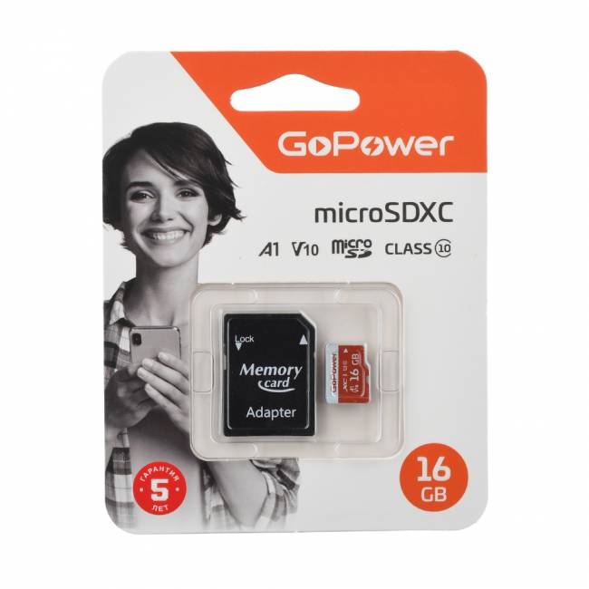 Карта памяти microSD GoPower 16GB Class10 UHS-I (U3) 80 МБ/сек V10 с адаптером GoPower 16GB Class10 UHS-I (U3) 80 МБ/сек V10 с адаптером — для бизнеса и офиса Карта памяти microSD GoPower 16GB Class10 UHS-I (U3) 80 МБ/сек V10 с адаптером GoPower 16GB Class10 UHS-I (U3) 80 МБ/сек V10 с адаптером — для бизнеса и офиса