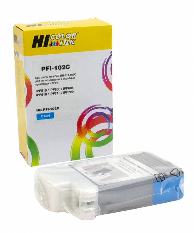Картридж Hi-Black (HB-PFI-102C) для Canon IPF-510/600/710, C — для бизнеса и офиса Картридж Hi-Black (HB-PFI-102C) для Canon IPF-510/600/710, C — для бизнеса и офиса