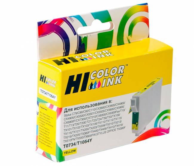 Картридж Hi-Black (HB-T0734) для Epson Stylus C79/C110/T40W/TX200/400/TX600FW, Y — для бизнеса и офиса Картридж Hi-Black (HB-T0734) для Epson Stylus C79/C110/T40W/TX200/400/TX600FW, Y — для бизнеса и офиса