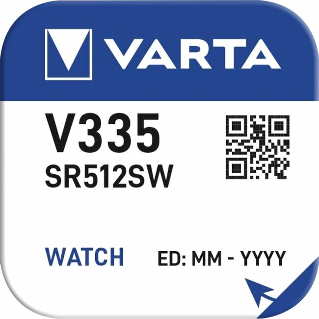 Батарейка Varta 335 (SR512SW) BL1 Silver Oxide 1.55V (1/10/100) (1 шт.) Varta SILVER OXIDE SR512SW (00335101111) — для бизнеса и офиса Батарейка Varta 335 (SR512SW) BL1 Silver Oxide 1.55V (1/10/100) (1 шт.) Varta SILVER OXIDE SR512SW (00335101111) — для бизнеса и офиса