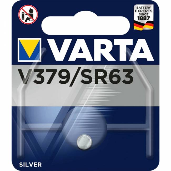 Батарейка Varta 379 (SR521SW) BL1 Silver Oxide 1.55V (1/10/100) (1 шт.) Varta SILVER OXIDE SR521SW (00379101111) — для бизнеса и офиса Батарейка Varta 379 (SR521SW) BL1 Silver Oxide 1.55V (1/10/100) (1 шт.) Varta SILVER OXIDE SR521SW (00379101111) — для бизнеса и офиса