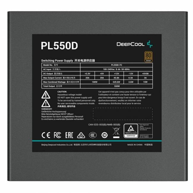 Блок питания ПК Deepcool R-PL550D-FC0B-WDEU-V2 — для бизнеса и офиса Блок питания ПК Deepcool R-PL550D-FC0B-WDEU-V2 — для бизнеса и офиса