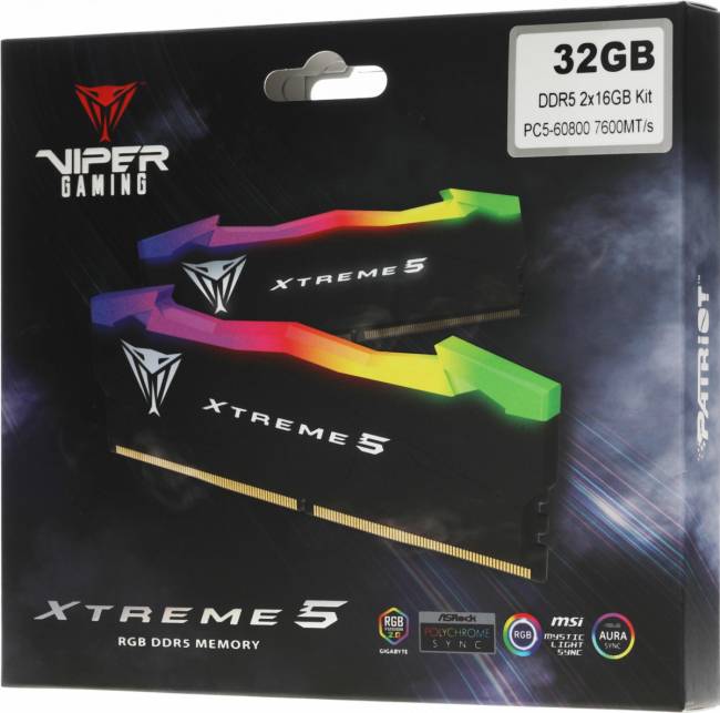 Память DDR5 2x16Gb 7600MHz Patriot PVXR532G76C36K — для бизнеса и офиса Память DDR5 2x16Gb 7600MHz Patriot PVXR532G76C36K — для бизнеса и офиса
