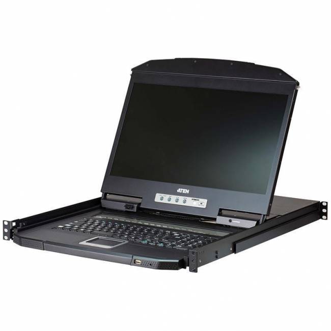 18.5" 8-портов PS/2-USB VGA однорельсовый, широкоэкранный LCD KVM переключатель/ATEN ATEN CL3108NX — для бизнеса и офиса 18.5" 8-портов PS/2-USB VGA однорельсовый, широкоэкранный LCD KVM переключатель/ATEN ATEN CL3108NX — для бизнеса и офиса