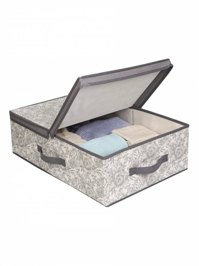 Короб для хранения Короб стеллажный Grey Flower 58х40х18 — для бизнеса и офиса Короб для хранения Короб стеллажный Grey Flower 58х40х18 — для бизнеса и офиса