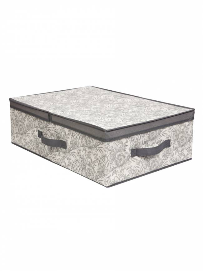Короб для хранения Короб стеллажный Grey Flower 58х40х18 — для бизнеса и офиса Короб для хранения Короб стеллажный Grey Flower 58х40х18 — для бизнеса и офиса